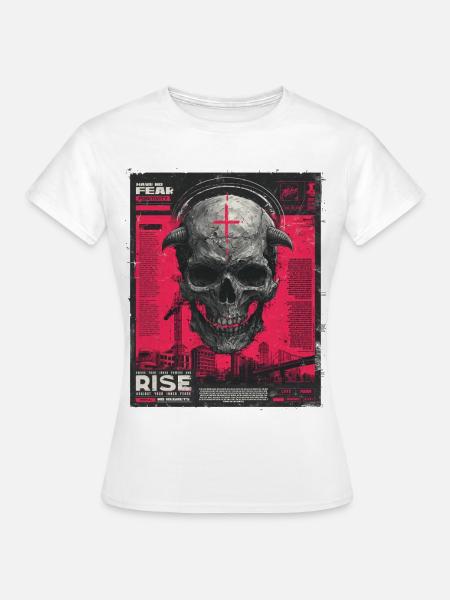 Schädel mit Kreuz im Urban-Poster - Frauen T-Shirt - Weiß