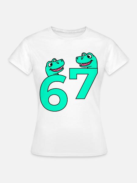 Nummer sieben sechs 67 Tiere - Frauen T-Shirt - Weiß