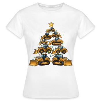 Lustiger Bulldozer Weihnachtsbaum Geschenk  - Frauen T-Shirt - Weiß - Vorne - AI Model Female 172 dark (172cm)
