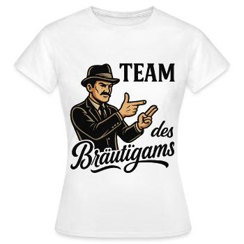 Team des Bräutigams, Mafia JGA Shirt - Frauen T-Shirt - Weiß - Vorne - AI Model Female 172 dark (172cm)