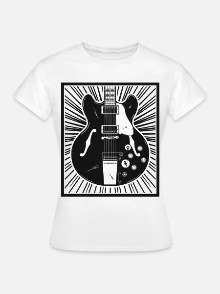 Retro-Gitarren-Silhouette - Frauen T-Shirt - Weiß