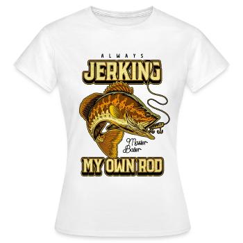 Toujours en train de branler ma canne en train de pêcher bizarrement - T-shirt Femme - blanc - Devant - AI Model Female 172 dark (172cm)