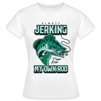 Toujours en train de branler ma canne en train de pêcher bizarrement - T-shirt Femme - blanc - Devant - AI Model Female 172 dark (172cm)