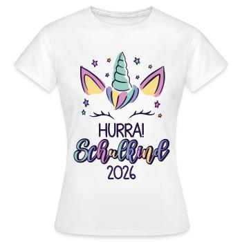 Hurra Schulkind 2026 - Frauen T-Shirt - Weiß - Vorne - AI Model Female 172 dark (172cm)