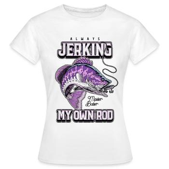 Toujours en train de branler ma canne en train de pêcher bizarrement - T-shirt Femme - blanc - Devant - AI Model Female 172 dark (172cm)