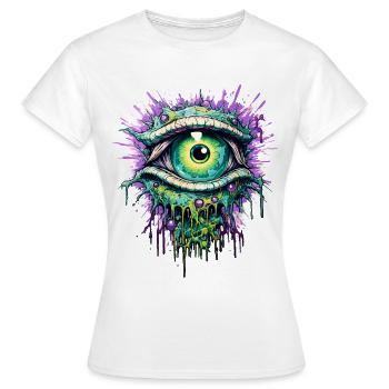 Psychedelic Eye, Voyage coloré LSD Drogues - T-shirt Femme - blanc - Devant - AI Model Female 172 dark (172cm)