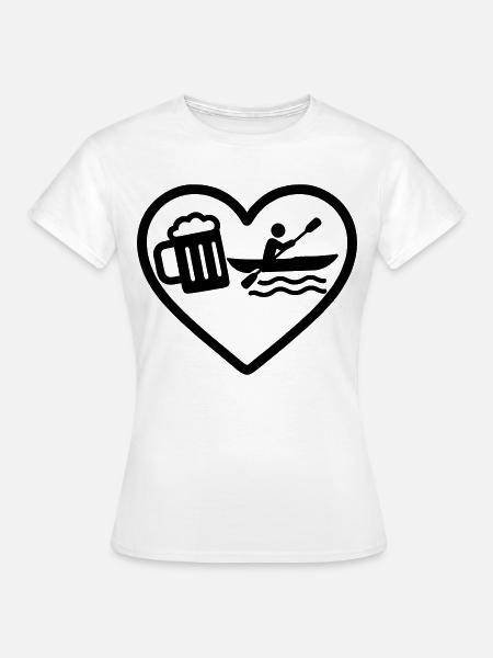 Heart Kayak Bier - Frauen T-Shirt - Weiß