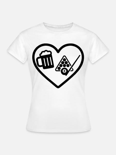 Heart Billiards Bier - Frauen T-Shirt - Weiß