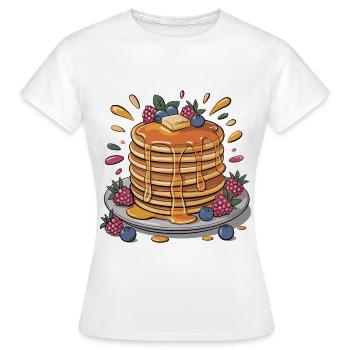 Crêpes au sirop avec des baies - T-shirt Femme - blanc - Devant - AI Model Female 172 dark (172cm)