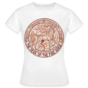 Das Jahr des Feuerpferd-Designs - Frauen T-Shirt - Weiß - Vorne - AI Model Female 172 dark (172cm)