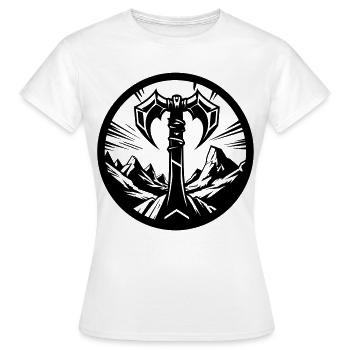 Symbole barbare – Hache tribale - T-shirt Femme - blanc - Devant - AI Model Female 172 dark (172cm)
