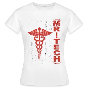Red MedTech Caduceus Flag - Women's T-Shirt - white - Front - AI Model Female 172 dark (172cm)