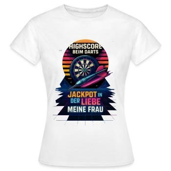 darts highscore liebe, jackpot meine frau - Frauen T-Shirt - Weiß - Vorne - AI Model Female 172 dark (172cm)