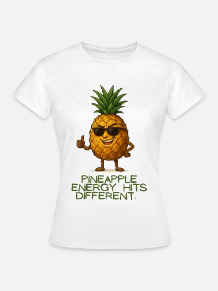 Pineapple Energy Hits Different - Frauen T-Shirt - Weiß
