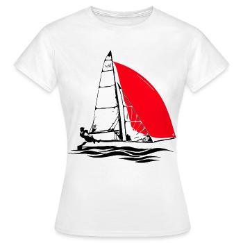Régate de Voilier Dériveur Jeunesse 29er Voilière - T-shirt Femme - blanc - Devant - AI Model Female 172 dark (172cm)