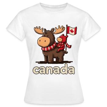 Canada mosses with a small companion - Women's T-Shirt - white - Front - AI Model Female 172 dark (172cm)