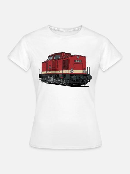 Rote Diesellokomotive Vintage Stil BR 112 - Frauen T-Shirt - Weiß