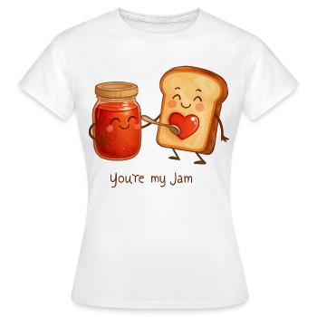 You are my Jam funny Love Toast with Jam - Women's T-Shirt - white - Front - AI Model Female 172 dark (172cm)