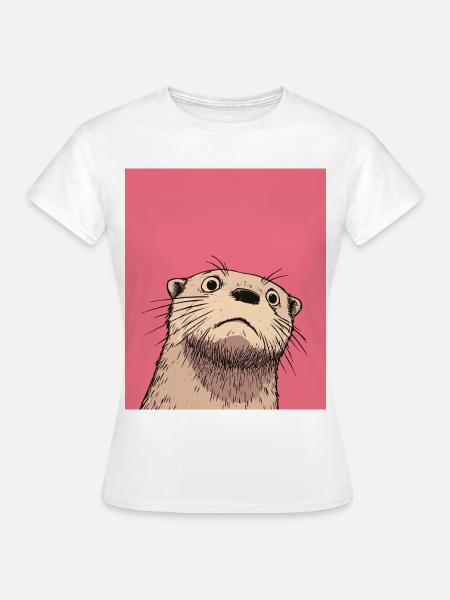 Urteilende Otter-Illustration – Lustige Tierkunst D - Frauen T-Shirt - Weiß