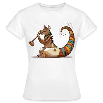 Bijoux tribaux au saxophone Dino - T-shirt Femme - blanc - Devant - AI Model Female 172 dark (172cm)