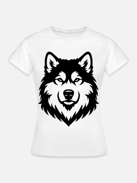 Alaskan Malamute schwaz - Frauen T-Shirt - Weiß