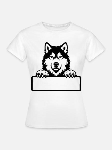 Alaskan Malamute Namensschild schwarz - Frauen T-Shirt - Weiß