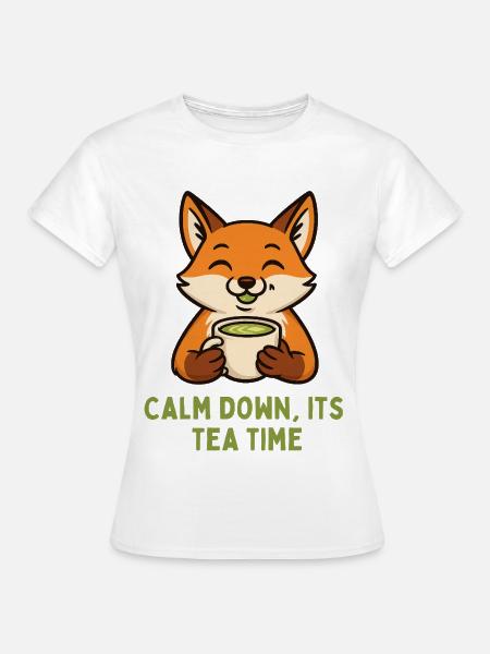 Fuchs Teezeit: Ruhevoller Genuss - Frauen T-Shirt - Weiß