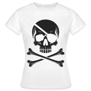 Le classique Jolly Roger Pirate Scream - T-shirt Femme - blanc - Devant - AI Model Female 172 dark (172cm)