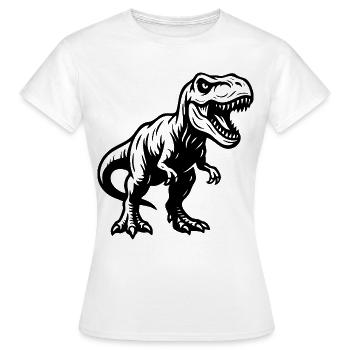 Tyrannosaure - Dinosaure  - T-shirt Femme - blanc - Devant - AI Model Female 172 dark (172cm)