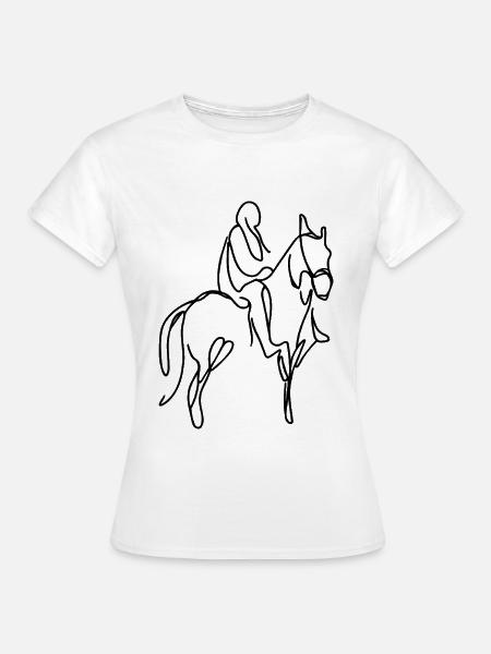 Reiter Zeichnung - Frauen T-Shirt - Weiß