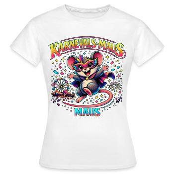 Karnevalsmaus Fasching Kostüm Niedlich Geschenk - Frauen T-Shirt - Weiß - Vorne - AI Model Female 172 dark (172cm)
