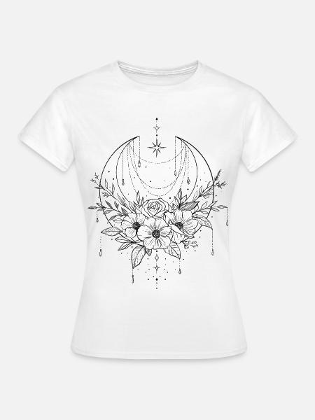 Magische Mondblumen - Frauen T-Shirt - Weiß