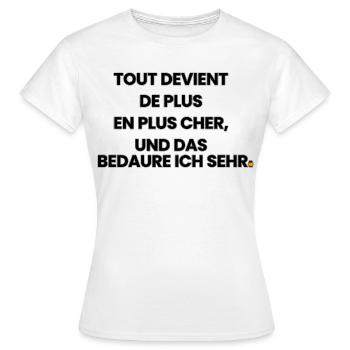 Französisch-Deutsch-Reim 1 (Ver. B) - Frauen T-Shirt - Weiß - Vorne - AI Model Female 172 dark (172cm)