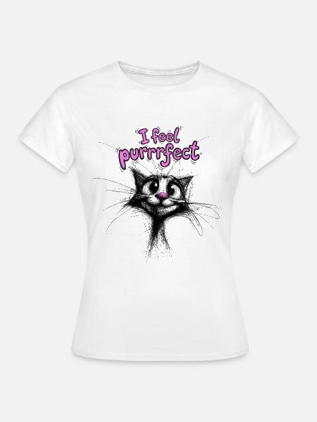 Niedliche Kitten - I feel purrrfect - Frauen T-Shirt - Weiß