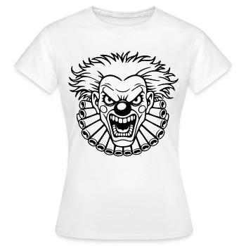 clown méchant  - T-shirt Femme - blanc - Devant - AI Model Female 172 dark (172cm)