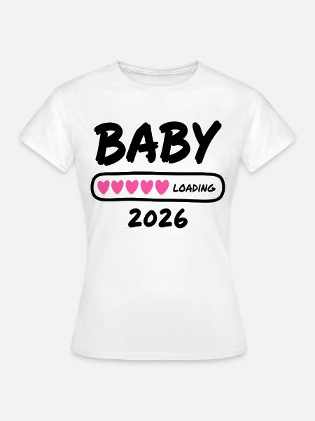 Baby Loading 2026 Schwangerschaft Eltern - Frauen T-Shirt - Weiß