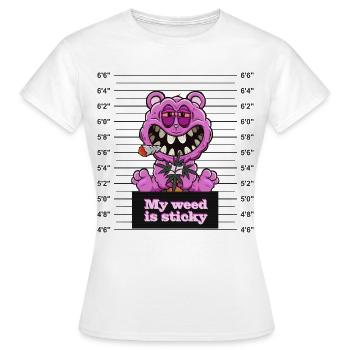 Mon herbe est collante - T-shirt Femme - blanc - Devant - AI Model Female 172 dark (172cm)