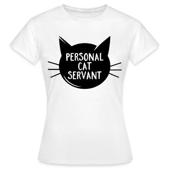 Serviteur Chat Personnel - T-shirt Femme - blanc - Devant - AI Model Female 172 dark (172cm)