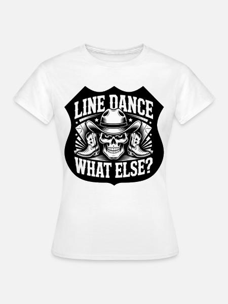 LineDance Schädel Cowboy Stiefel - Frauen T-Shirt - Weiß