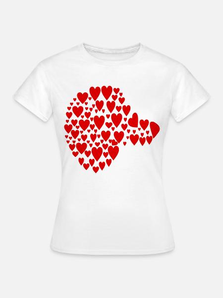 Dackel Hunde - Kopf Herz - Frauen T-Shirt - Weiß