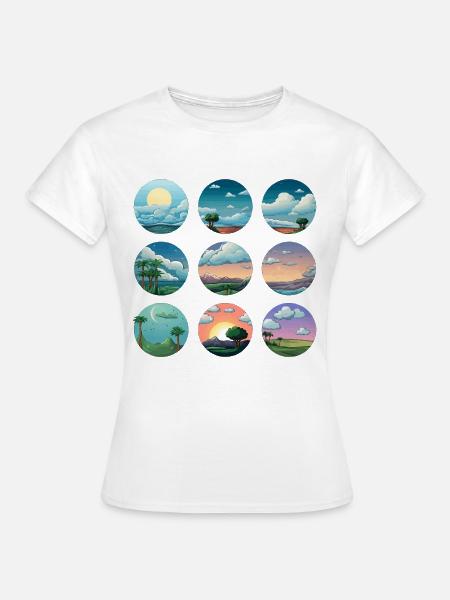 Kreislandschaften der Sonne - Frauen T-Shirt - Weiß