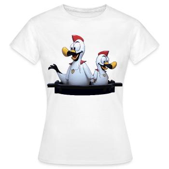 Duo de mouettes sur la jetée - T-shirt Femme - blanc - Devant - AI Model Female 172 dark (172cm)