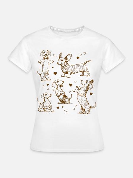 Dackel Dackelhunde Dackel Hund Dackel Dackel - Frauen T-Shirt - Weiß