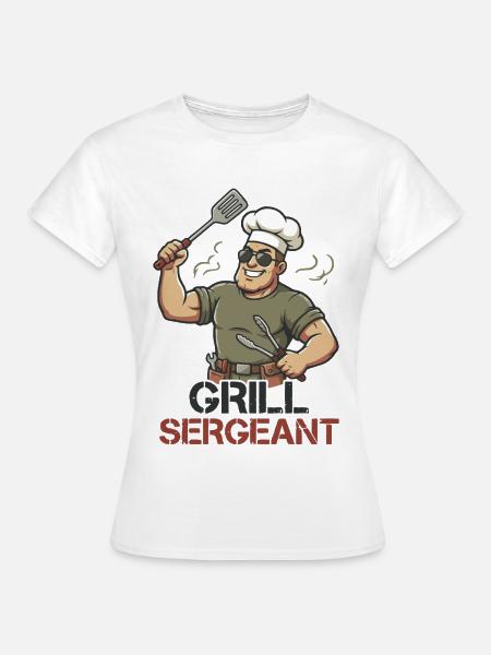 Grill Sergeant Lustiger BBQ Grillchef - Frauen T-Shirt - Weiß