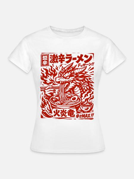 Drachen | Ramen | Nudelsuppe | extra scharf - Frauen T-Shirt - Weiß