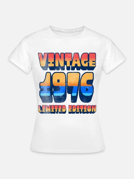 Jahrgang vintage 1976 édition limitée rétro design - T-shirt Femme - blanc
