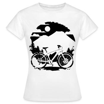 Croquis de VTT - T-shirt Femme - blanc - Devant - AI Model Female 172 dark (172cm)