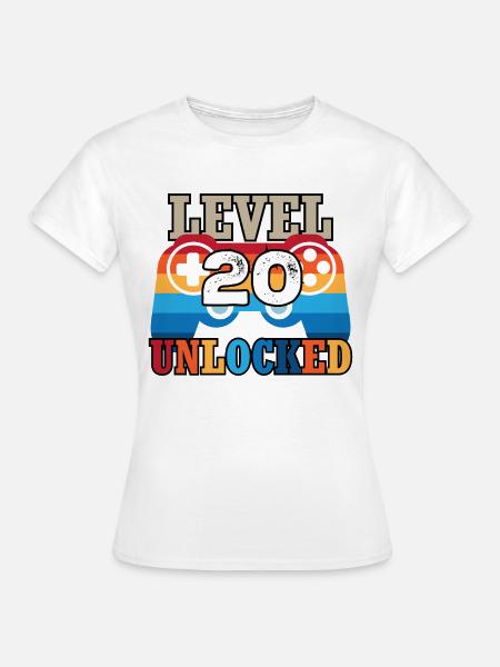 Level 20 Unlocked - Frauen T-Shirt - Weiß