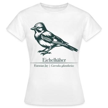Jay Silhouette | Ornithologie | Dessin - T-shirt Femme - blanc - Devant - AI Model Female 172 dark (172cm)