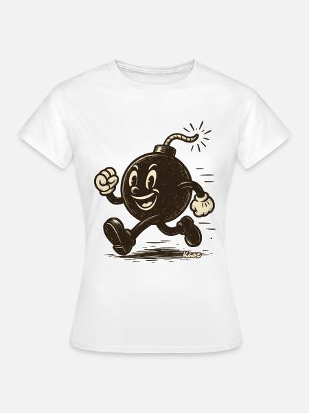 Laufende Cartoon-Bombe - Frauen T-Shirt - Weiß